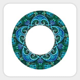 blue ring mandala Sticker